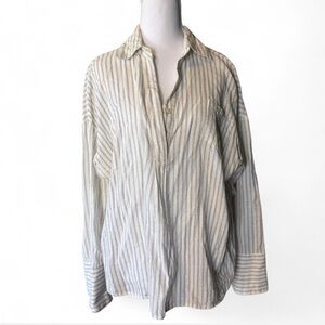 Reset by Jane Casual Striped Shirt with Keyhole Slits in Back- Size L